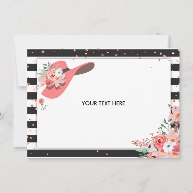 Thank you card Derby Bridal Shower Wear a Hat ct (Front)