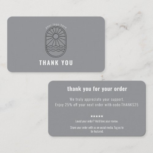 Thank You Card Discount Code Review Logo Business