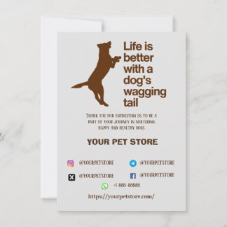 Thank you card dog pet store