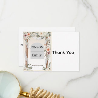 Thank You Card Elegant Wedding