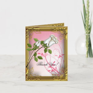 Thank You Card Elite Pink White Rose Gold