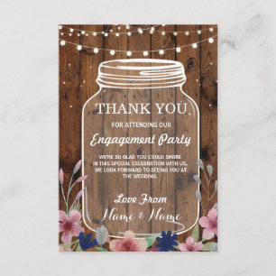 Thank You Card Engagement Wedding Jar Floral