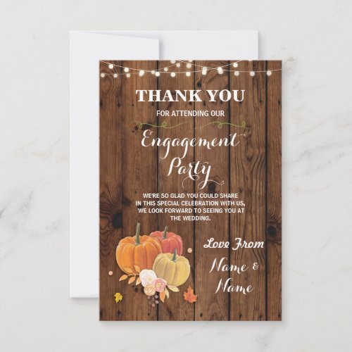 Thank You Card Engagement Wedding Pumpkin Wood