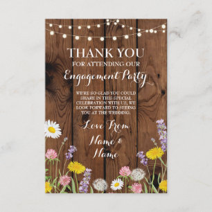 Thank You Card Engagement Wedding Wild Wood Floral