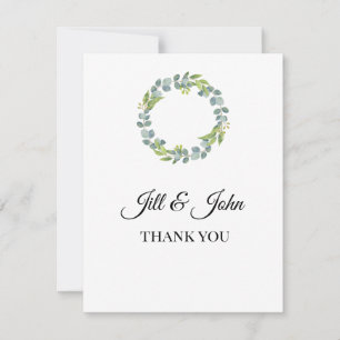 Thank You Card Eucalyptus Wreath Wedding 