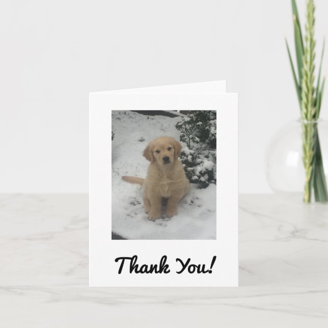 Thank You Card - Festive Golden Retriever. (Front)