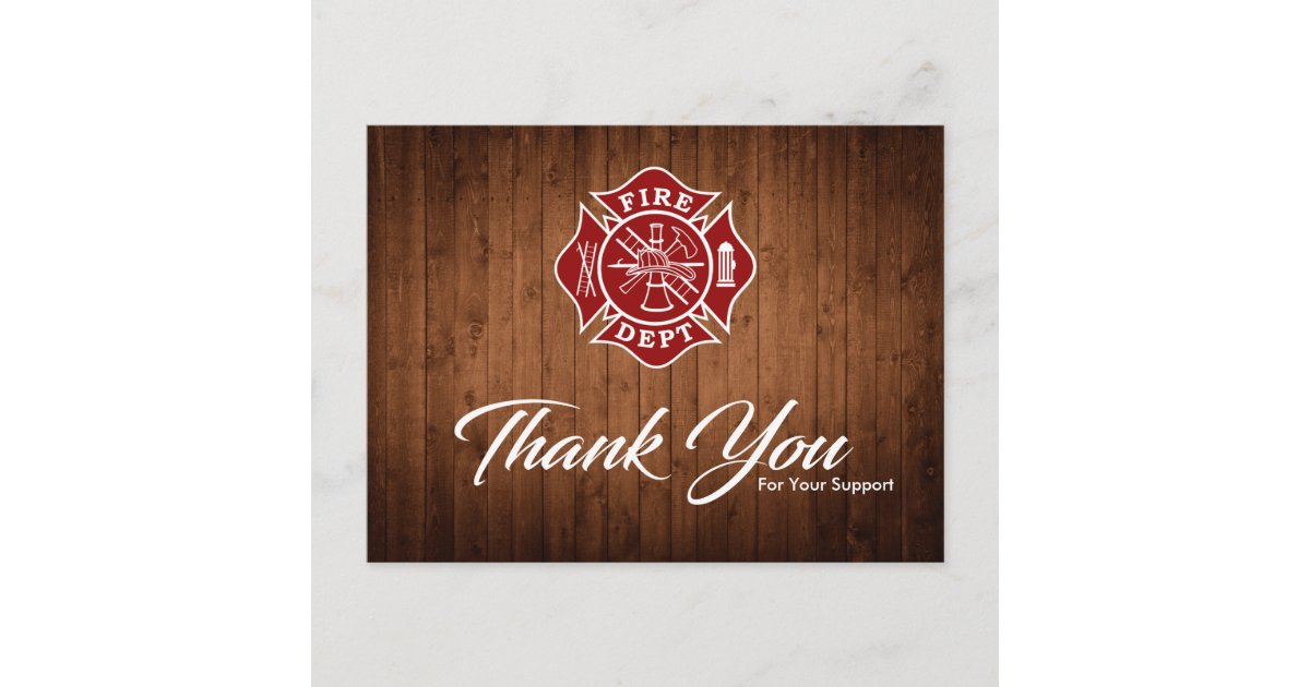 Thank You Card Firefighter Zazzle