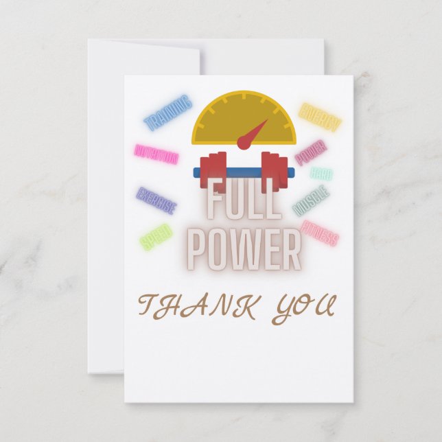thank you card ( fitness, abs in progress,workout) (Front)
