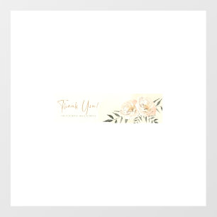Thank You Card – Floral Beige Small Business Desig Wall Decal