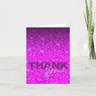 Thank You Card Floral Pattern Pink