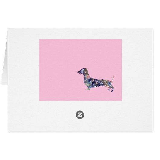 Thank you Card Flowers Dachshund (Back Horizontal)