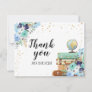 Thank you card Flowers Miss to Mrs Travel Blue