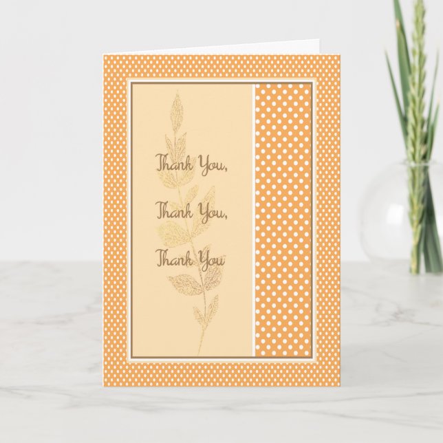 Thank You Card for Any Reason, Gold Polka Dots (Front)