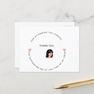 Thank you card for attending the funeral