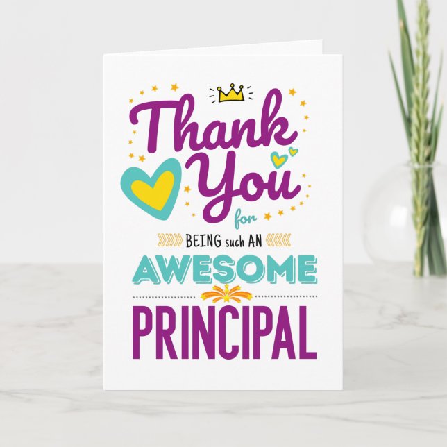 Thank You Card for Awesome Principal (Front)