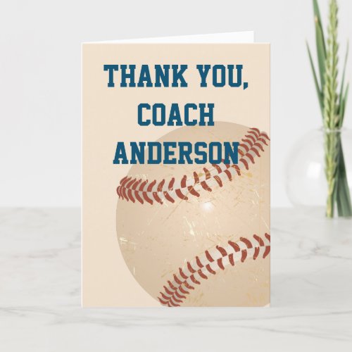 Thank You Card for Baseball Coaches