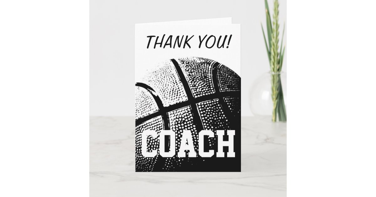 Thank you card for basketball coach | Zazzle
