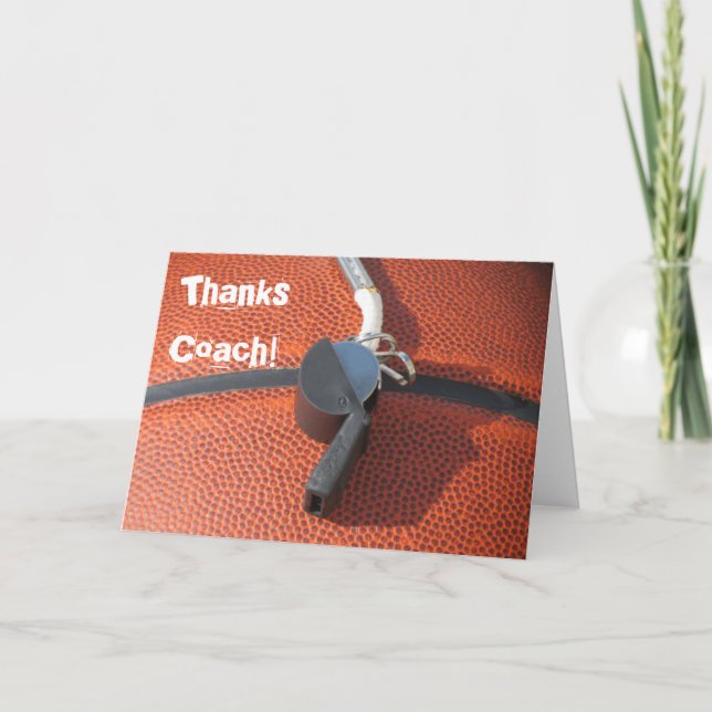 Thank You Card For Basketball Coach (Front)