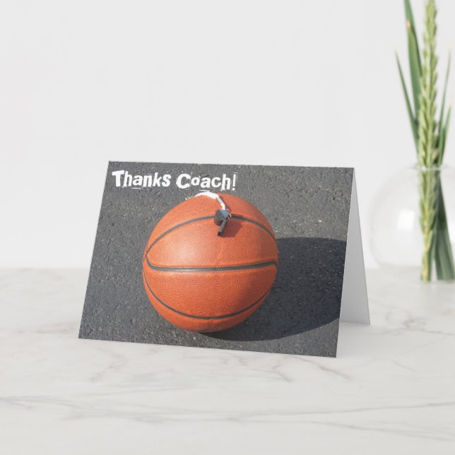 Thank You Card For Basketball Coach (Front)