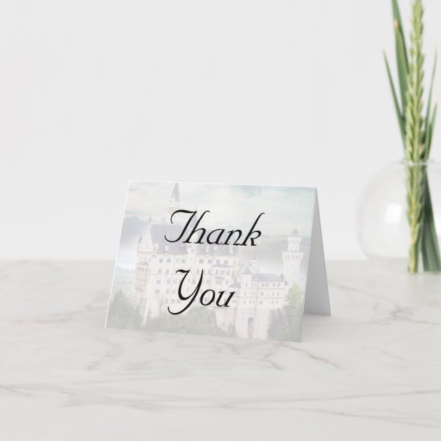 Thank You Card for Castle Themed Wedding (Front)