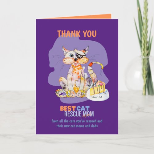 Thank You Card For CAT RESCUE MOM Foster Carer