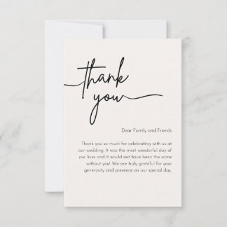 Thank you Card For Fammily