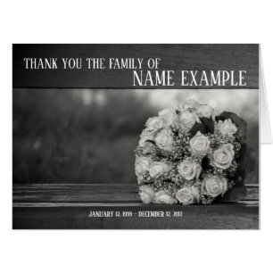 Thank You Card for Funeral and Bereavement