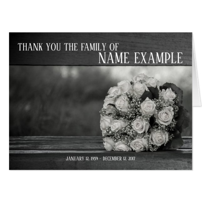 Thank You Card for Funeral and Bereavement (Front Horizontal)