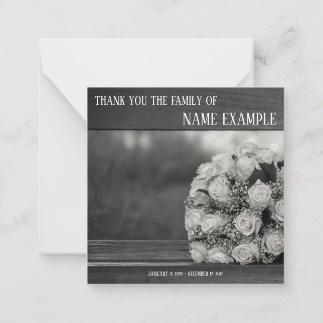 Thank You Card for Funeral and Bereavement (Front)