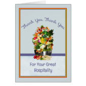 Thank You Card for Great Hospitality (Front)