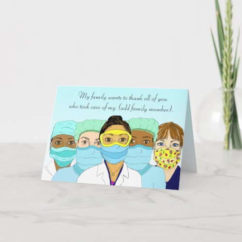 Thank you card for Health Care Providers