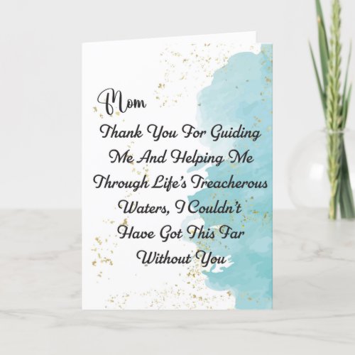 Thank You Card For Mom