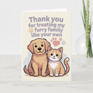 Thank You Card for Pet Sitter or Veterinarian
