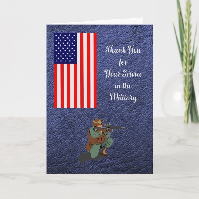 Thank You Card for Service in the Military (Front)
