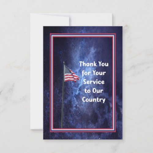 Thank You Card for Serving our Country