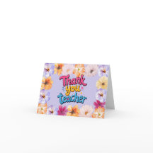 Thank you card for Teacher