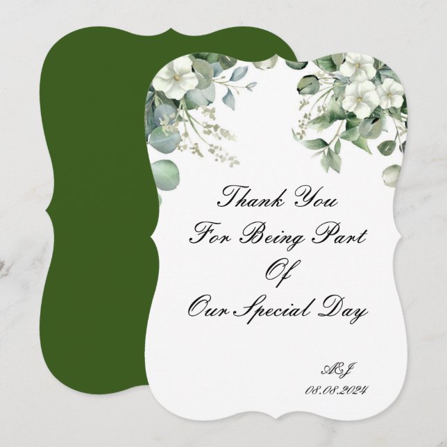 THANK YOU CARD FOR WEDDING (Front/Back)