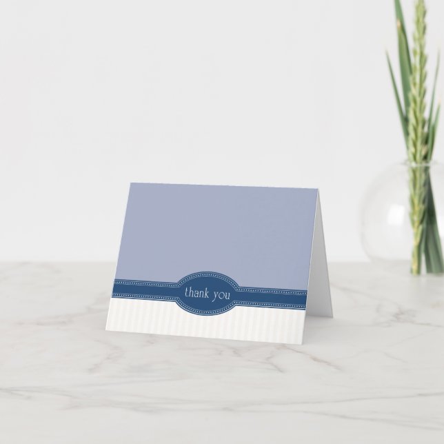 Thank You Card for Wedding or Shower, Navy (Front)