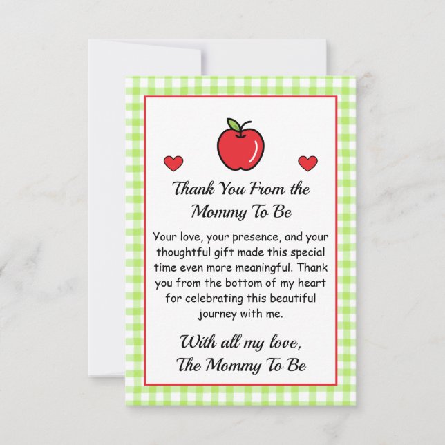 Thank You Card from Mommy To Be – Baby Shower  (Front)
