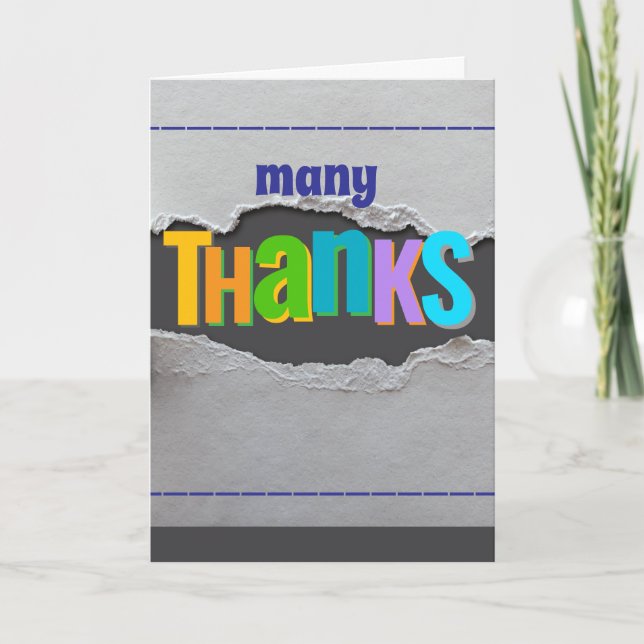 Thank You Card Fun And Colorful custom  (Front)