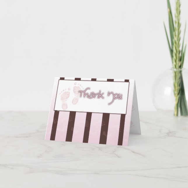 Thank you card - girl baby shower (Front)