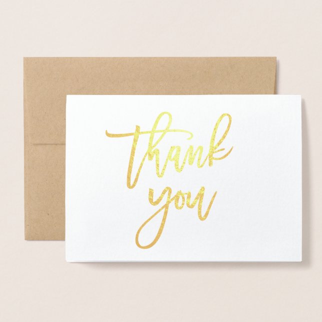 Thank You Card - Gold Foil with Kraft paper (Front With Envelope)