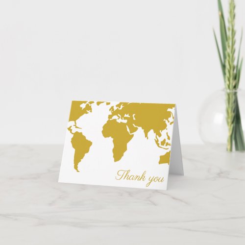 Thank You Card _ Gold World Map