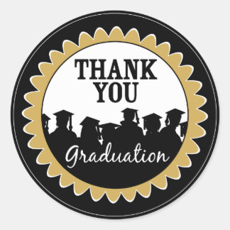 Thank-You Card Graduation Seal {black}