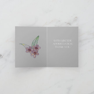 Thank You Card- Gray Flowers Card