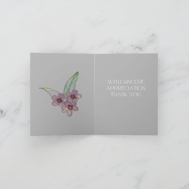 Thank You Card- Gray Flowers Card (Inside)