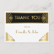 Thank You Card,Great Gatsby,elegant,chic,white