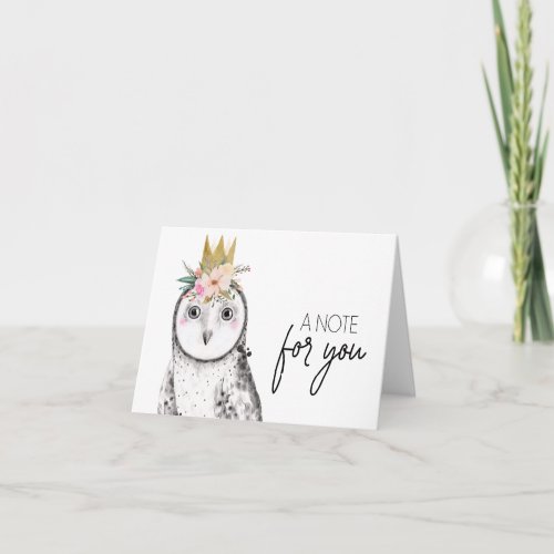 Thank you card Greeting cardOwl Stationary Note Card