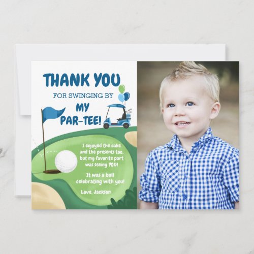 Thank You Card Hole In One Golf Birthday Par_Tee