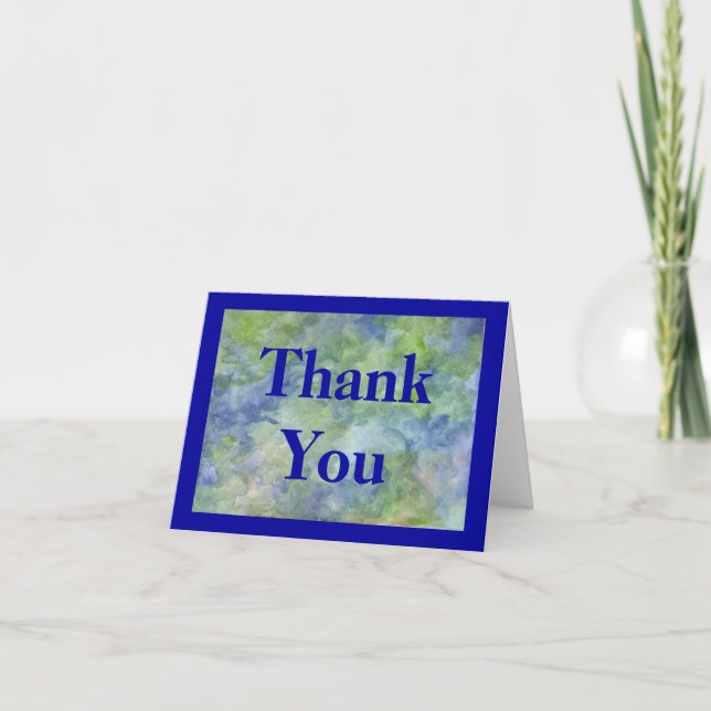 Thank You Card in blues and greens (Front)